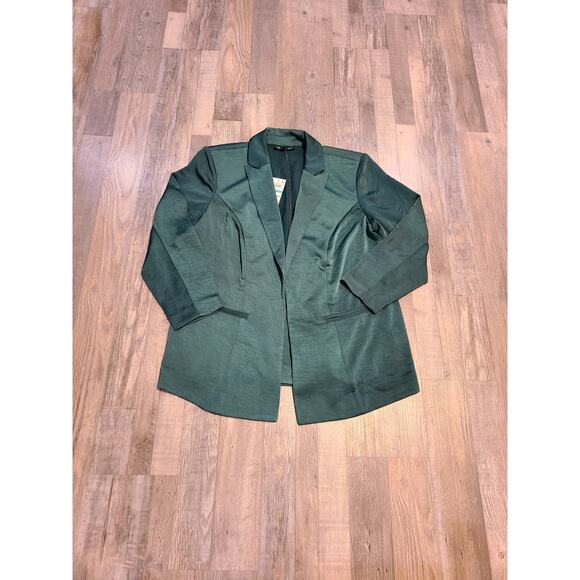 International concepts ox womens emerald open front satin blazer new with tags - Picture 1 of 10